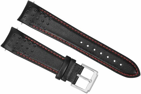 Ewatchparts 21mm Curved End Leather Watch Band Strap Compatible With Seiko Sportura SNAE80P17T62-OKVO Red in Saudi Arabia