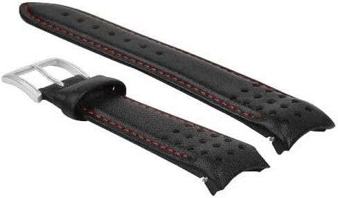 Ewatchparts 21mm Curved End Leather Watch Band Strap Compatible With Seiko Sportura SNAE80P17T62-OKVO Red in Saudi Arabia
