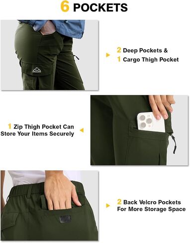 TBMPOY Women's Hiking Cargo Pants Lightweight Water Resistant Quick Dry Fishing Camping Travel Work Pant with 6 Pockets in Saudi Arabia