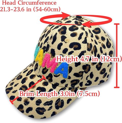 Mama Embroidered 100% Cotton Corduroy/Leopard Trucker Hat with Key Ring Strap, 3D Patch Adjustable Baseball Cap in Saudi Arabia