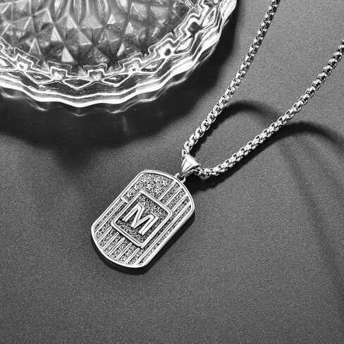 ADMETUS American Flag Initial Necklace 925 Sterling Silver Letter Pendant Jewelry American Flag Gifts for Men Women Patriot with 2.5mm 22"+2" Rolo Chain in Kuwait