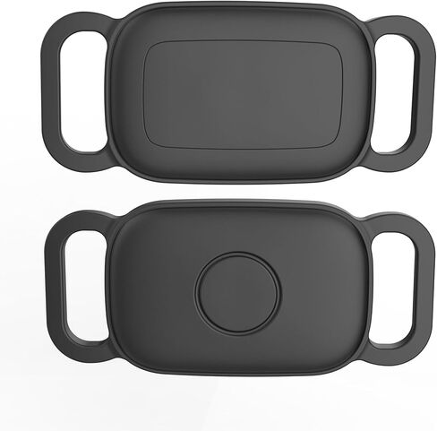 [2 Pack] Dog Collar Holder for Tile Pro 2024 Tracker, Waterproof Silicone case for Tile Life360 pro, Durable Flexible Scratch Resistant Cover Finder for pet cat Necklace Accessories(Black/Pink) in Saudi Arabia