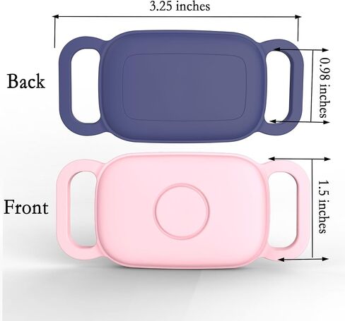 [2 Pack] Dog Collar Holder for Tile Pro 2024 Tracker, Waterproof Silicone case for Tile Life360 pro, Durable Flexible Scratch Resistant Cover Finder for pet cat Necklace Accessories(Black/Pink) in Saudi Arabia