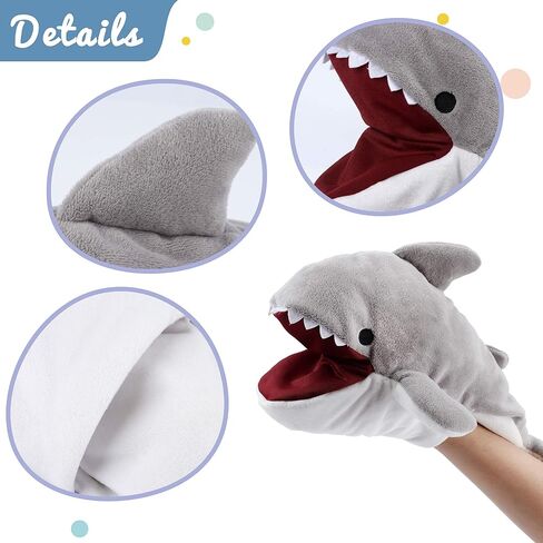 Hopearl Plush Dinosaur Hand Puppet T-Rex Puppet with Open Movable Mouth for Imaginative Play, Role Play, Interactive Toy for Storytelling Teaching Puppet Theater, Birthday Gift for Kids, Green, 13'' in Kuwait