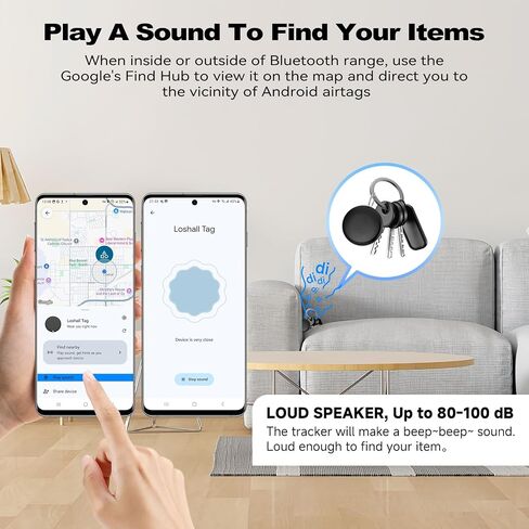 تعقب علامة الهواء الذكية لنظام Android ، تعمل Google Android Tag Tracker مع Google Find My Meach (Find Hub) ، Finder/Mey/Luggage Tracker/Item Locator ، 4 Pack White in Kuwait