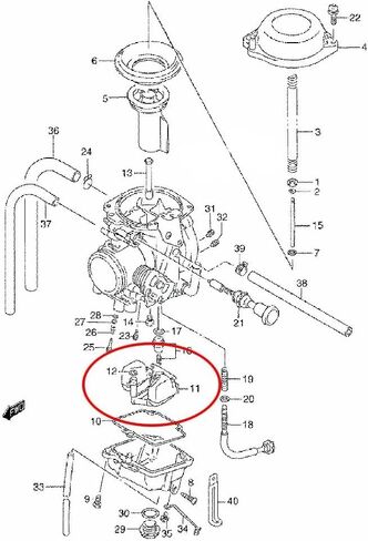 مجموعة صمام تعويم المكربن لسوزوكي DR350 DR350SE 1990-1999 in Saudi Arabia