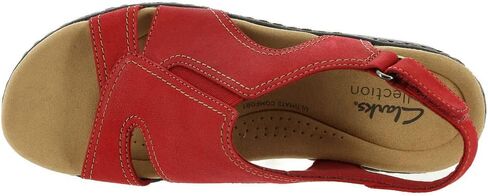 Clarks Womens Airabell Mid Wedge Sandal و Sand Leather و 8 US in Saudi Arabia