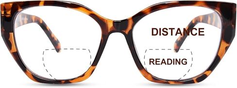 FONHCOO Bifocal Reading Glasses for Women, Cat Eye Blue Light Computer Readers Clear Top Eyewear with Spring Hinge in Saudi Arabia