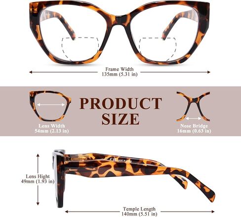 FONHCOO Bifocal Reading Glasses for Women, Cat Eye Blue Light Computer Readers Clear Top Eyewear with Spring Hinge in Saudi Arabia