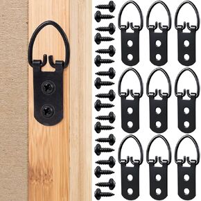 10pcs Super Heavy Duty Extra Large Strap Hanger D-Ring Hanger with 20pcs Screws for Hanging Picture Photo Frame, 2 Holes in Kuwait