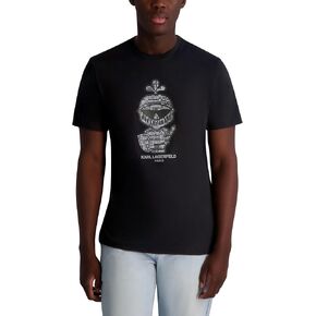 KARL LAGERFELD Men's Short Sleeve Crewneck Knight Design T-Shirt in Saudi Arabia