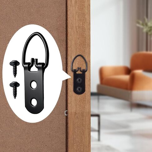 10pcs Super Heavy Duty Extra Large Strap Hanger D-Ring Hanger with 20pcs Screws for Hanging Picture Photo Frame, 2 Holes in Kuwait