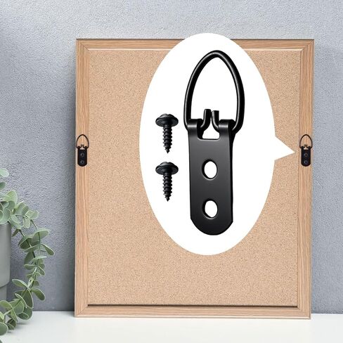 10pcs Super Heavy Duty Extra Large Strap Hanger D-Ring Hanger with 20pcs Screws for Hanging Picture Photo Frame, 2 Holes in Kuwait
