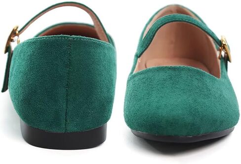 Stunner Women's Mary Jane Flats Fashion Round Toe Ballet Flats Comfortable Ankle Strap Buckle Flats Slip On Dress Flats in Saudi Arabia