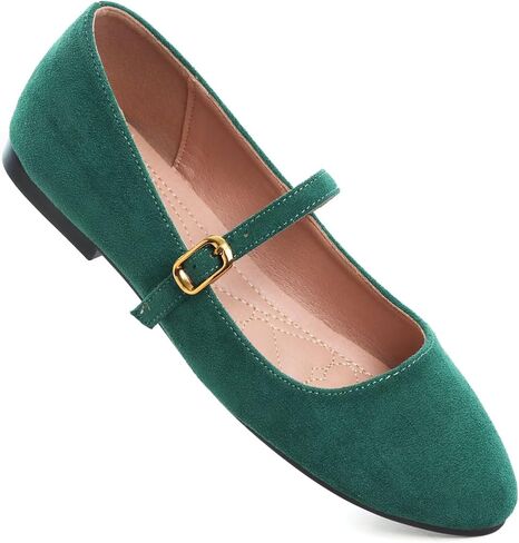 Stunner Women's Mary Jane Flats Fashion Round Toe Ballet Flats Comfortable Ankle Strap Buckle Flats Slip On Dress Flats in Saudi Arabia