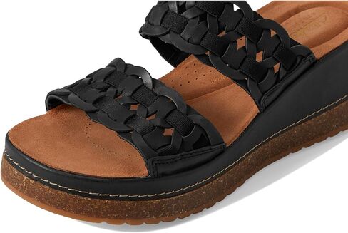 Clarks Women's Kassanda Mule Wedge Sandal, Metallic Combi Leather, 8.5 in Saudi Arabia