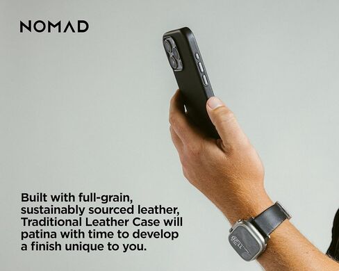 Nomad iPhone 16 Pro Max Case - English Tan ، Magsafe متوافق ، حالة هاتف جلدي لـ iPhone 16 Pro Max in Kuwait