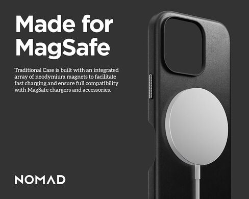 Nomad iPhone 16 Pro Max Case - English Tan ، Magsafe متوافق ، حالة هاتف جلدي لـ iPhone 16 Pro Max in Kuwait