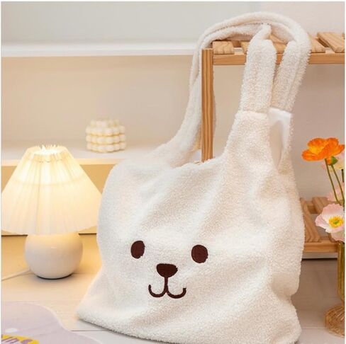 Fluffy Tote Bag Ladies Kawaii Shoulder Bag Women Furry Bears Tote Bag Plush Handbag Women Cute Crossbody Bag for Women in Saudi Arabia