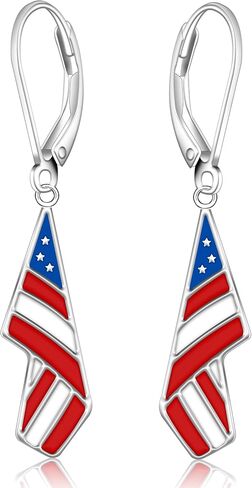 Black Cat/4th of July/Bat/Spider/Pumpkin/Wolf/Bunny/Sun and Moon/Turtle/Raven 925 Sterling Silver Leverback Dangle Earrings Moon Gothic Christmas Earrings Jewelry Gift for Women in Saudi Arabia
