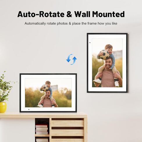 AEEZO Digital Picture Frame, 10.1 Inch WiFi Digital Photo Frame with 16GB, IPS Touch Screen Smart Cloud, Share Photos or Videos via AiMOR APP, Auto-Rotate, Wall Mountable (Black) in Saudi Arabia