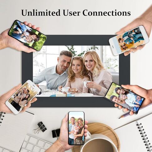 Aeezo Digital Picture Frame ، 10.1 بوصة إطار صورة رقمية WiFi مع سحابة سحابة Smart Screen Smart 16GB 16 جيجابايت ، ومشاركة الصور أو مقاطع الفيديو عبر تطبيق Aimor ، و ROTATE AUTO ، و GALLABLE (أسود) in Kuwait