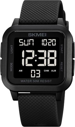 Skmei Men Digital Sports Watch Ultra-shin wach watch watch watch for men with stalptwatch countdown timer timer function dual time led light light in Kuwait