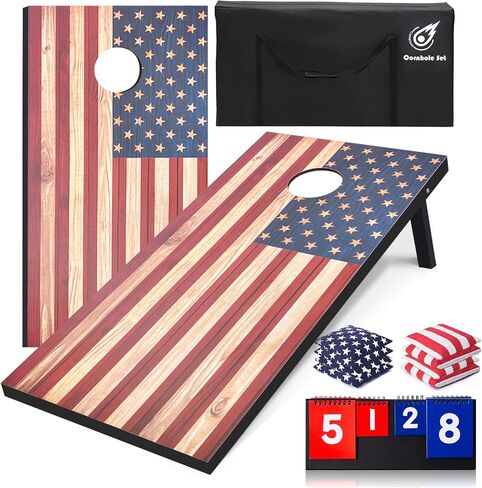 مجموعة لوحات Cornhole مجموعة في الهواء الطلق-includes 2 لوحات خشبية MDF 4x2 قدم ، مجموعة من 8 فتح in Saudi Arabia