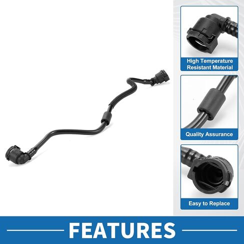 Radiator Hose No.17128602646 Engine Expansion Tank Overflow Pipe for BMW 740i 2016-2019 Plastic Black in Saudi Arabia