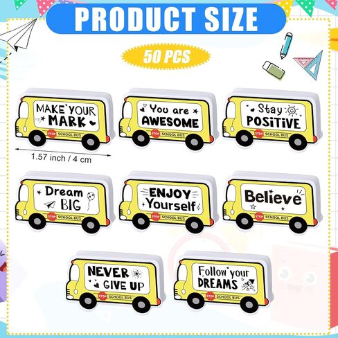 50 Pcs Mini Apple Erasers Bulk Inspirational Pencil Erasers Motivational Erasers Back to School Gifts for Teachers Classroom Supplies, Student Reward Prizes, Math Manipulatives Counters in Kuwait