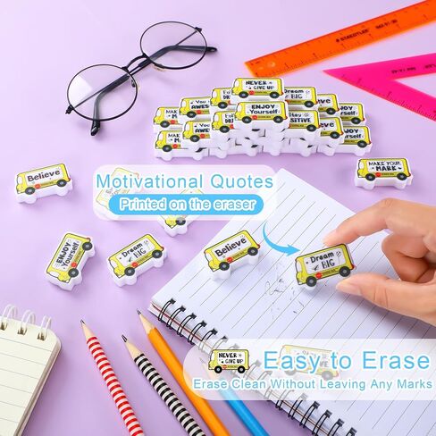 50 Pcs Mini Apple Erasers Bulk Inspirational Pencil Erasers Motivational Erasers Back to School Gifts for Teachers Classroom Supplies, Student Reward Prizes, Math Manipulatives Counters in Kuwait