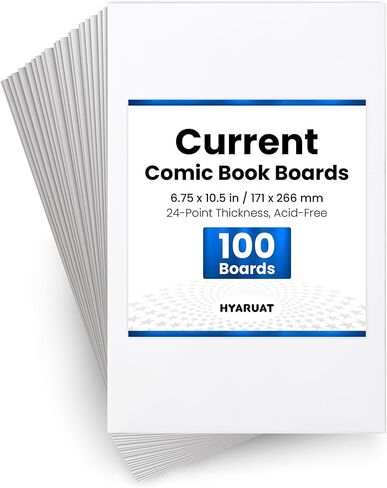 Silver Age Comic Book Boards – 100 Pack, Acid-Free White Cardboard, 24pt, Precision Cut for Silver Comic Bags, Ideal for Storage & Archival in Kuwait