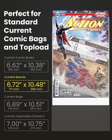 Silver Age Comic Book Boards – 100 Pack, Acid-Free White Cardboard, 24pt, Precision Cut for Silver Comic Bags, Ideal for Storage & Archival in Kuwait