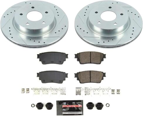 PowerStop الخلفي K8771 لوحة الفرامل السيراميك من ألياف الكربون ودوار Z23 DRIVER DROVER DOOD DOWTING من Nissan Rogue 2021-2023 [نموذج محدد] in Saudi Arabia