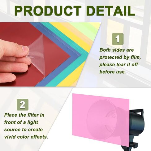 meccanixity 5 pcs leats plastic colored ، A2 شفافة العنبر فيلم تصحيح مصرفي مصرفي مصباح هلام مقاوم للماء 23.4 × 16.5 بوصة للحرف اليدوية ، إضاءة LED ، الصورة (خضراء) in Kuwait
