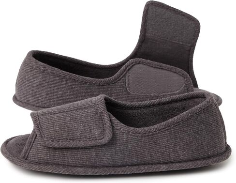 Adjustable House Shoes Open Toe Full Foot Slippers for Women Breathable Memory Foam Slipper Indoor/Outdoor Non-Slip Sole Extra Wide Shoes for All Season Pink US7-8 in Saudi Arabia
