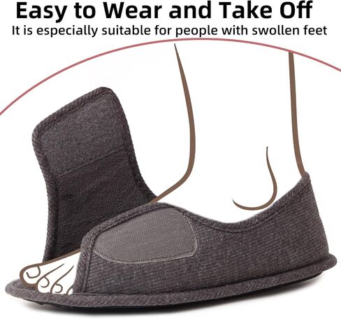 Adjustable House Shoes Open Toe Full Foot Slippers for Women Breathable Memory Foam Slipper Indoor/Outdoor Non-Slip Sole Extra Wide Shoes for All Season Pink US7-8 in Saudi Arabia