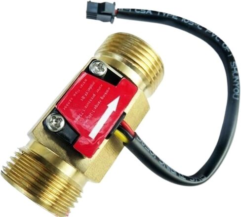 1Pcs G3/4 Male Thread Brass Hall Effect Water Flow Sensor Flowmeter 1-30L/Min 60mm Long in Kuwait