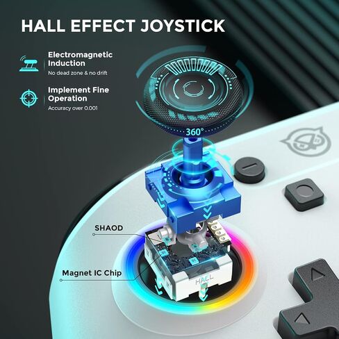 NYXI Flexi Wireless Controller, 1000Hz Polling Rate Hall Effect Joystick, Interchangeable D-pad&Left Joystick, 4 Mppable Buttons, 800mAh Battery, Adjustable Turbo/Vibration for PC/Switch/iOS/Android in Saudi Arabia