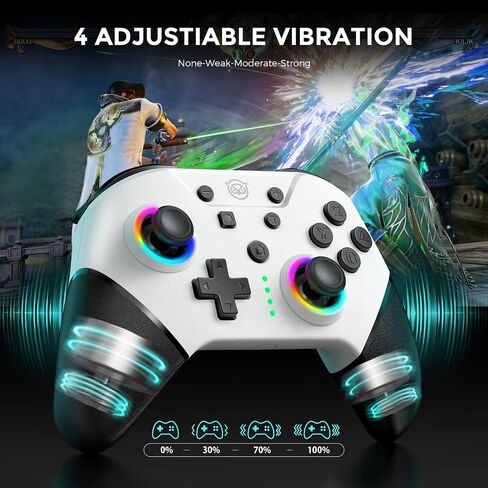 NYXI Flexi Wireless Controller, 1000Hz Polling Rate Hall Effect Joystick, Interchangeable D-pad&Left Joystick, 4 Mppable Buttons, 800mAh Battery, Adjustable Turbo/Vibration for PC/Switch/iOS/Android in Saudi Arabia