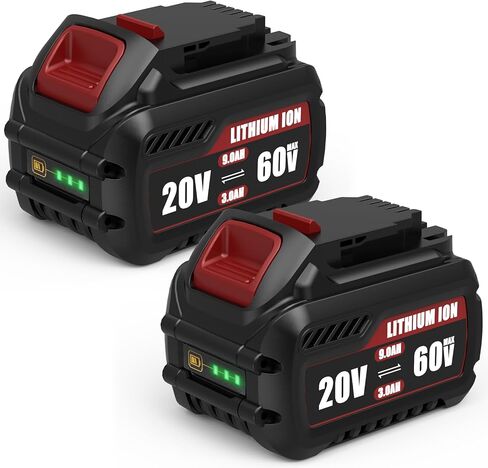 2 Packs 6.0Ah Lithium Ion Battery and Charger Replacement for Dewalt 20V Max Battery and Charger Combo Compatible with Dewalt 12-20V Batteries and All 20 Volt Cordless Tools in Saudi Arabia