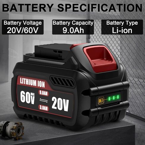 2 Packs 6.0Ah Lithium Ion Battery and Charger Replacement for Dewalt 20V Max Battery and Charger Combo Compatible with Dewalt 12-20V Batteries and All 20 Volt Cordless Tools in Saudi Arabia