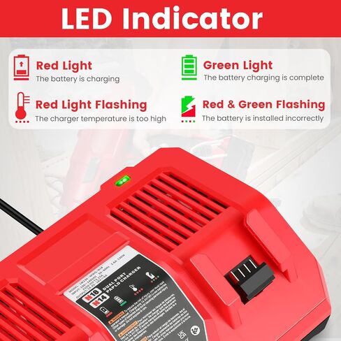 2 Pack 18V 9Ah WK1890 Lithium Battery N12-18C 12/18V 3A Battery Charger Combo Compatible with Milwaukee 48-11-2420 48-11-2440 48-11-1815 48-11-1820 48-11-1840 48-11-1850 48-11-2401 48-11-1890 in Saudi Arabia
