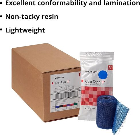 McKesson Cast Tape, Fiberglass, Blue, 3 in x 4 yds, 1 Count, 10 Packs, 10 Total in Saudi Arabia