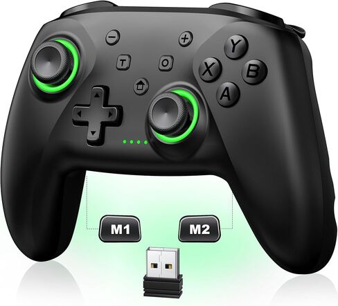 PC Controller, Wireless Bluetooth Controller, 1000mAh Battery, with Hall Effect Joysticks & Triggers, No Dead Zone, No Stick Drift, Controller for PC, Switch, iOS and Android, Cool Dynamic Light in Kuwait