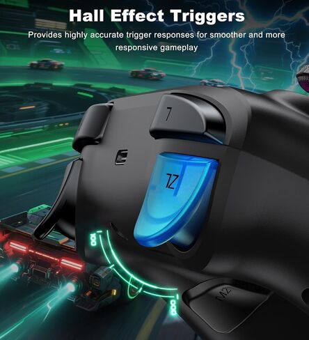 PC Controller, Wireless Bluetooth Controller, 1000mAh Battery, with Hall Effect Joysticks & Triggers, No Dead Zone, No Stick Drift, Controller for PC, Switch, iOS and Android, Cool Dynamic Light in Kuwait