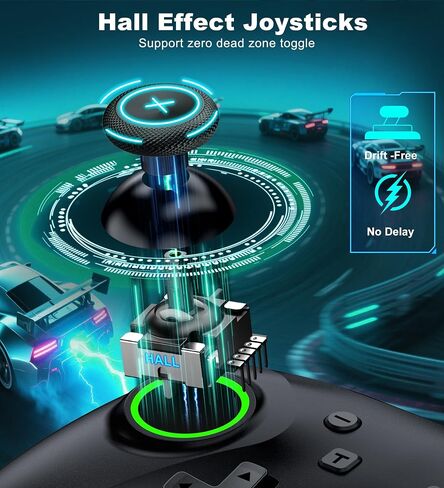 PC Controller, Wireless Bluetooth Controller, 1000mAh Battery, with Hall Effect Joysticks & Triggers, No Dead Zone, No Stick Drift, Controller for PC, Switch, iOS and Android, Cool Dynamic Light in Kuwait