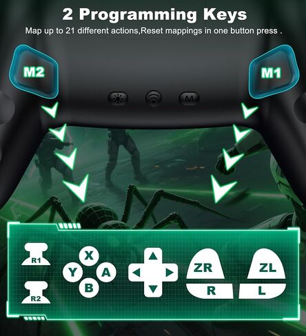 PC Controller, Wireless Bluetooth Controller, 1000mAh Battery, with Hall Effect Joysticks & Triggers, No Dead Zone, No Stick Drift, Controller for PC, Switch, iOS and Android, Cool Dynamic Light in Kuwait