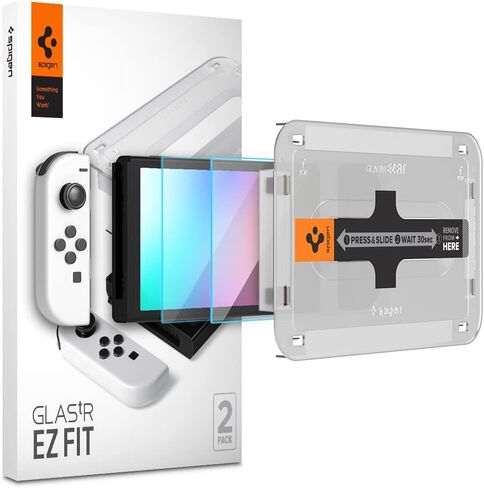 Spigen Tempered Glass Screen Protector [GlasTR EZ FIT] designed for Nintendo Switch 2 (2025) - 2 Pack in Saudi Arabia