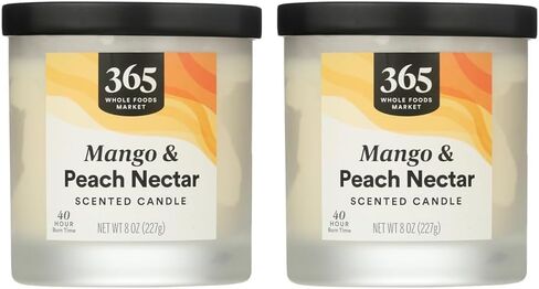 365 من قبل Whole Foods Market ، شمعة معطرة ، Mango & Peach الرحيق ، 40 ساعة وقت الحرق ، 8 أونصة in Saudi Arabia